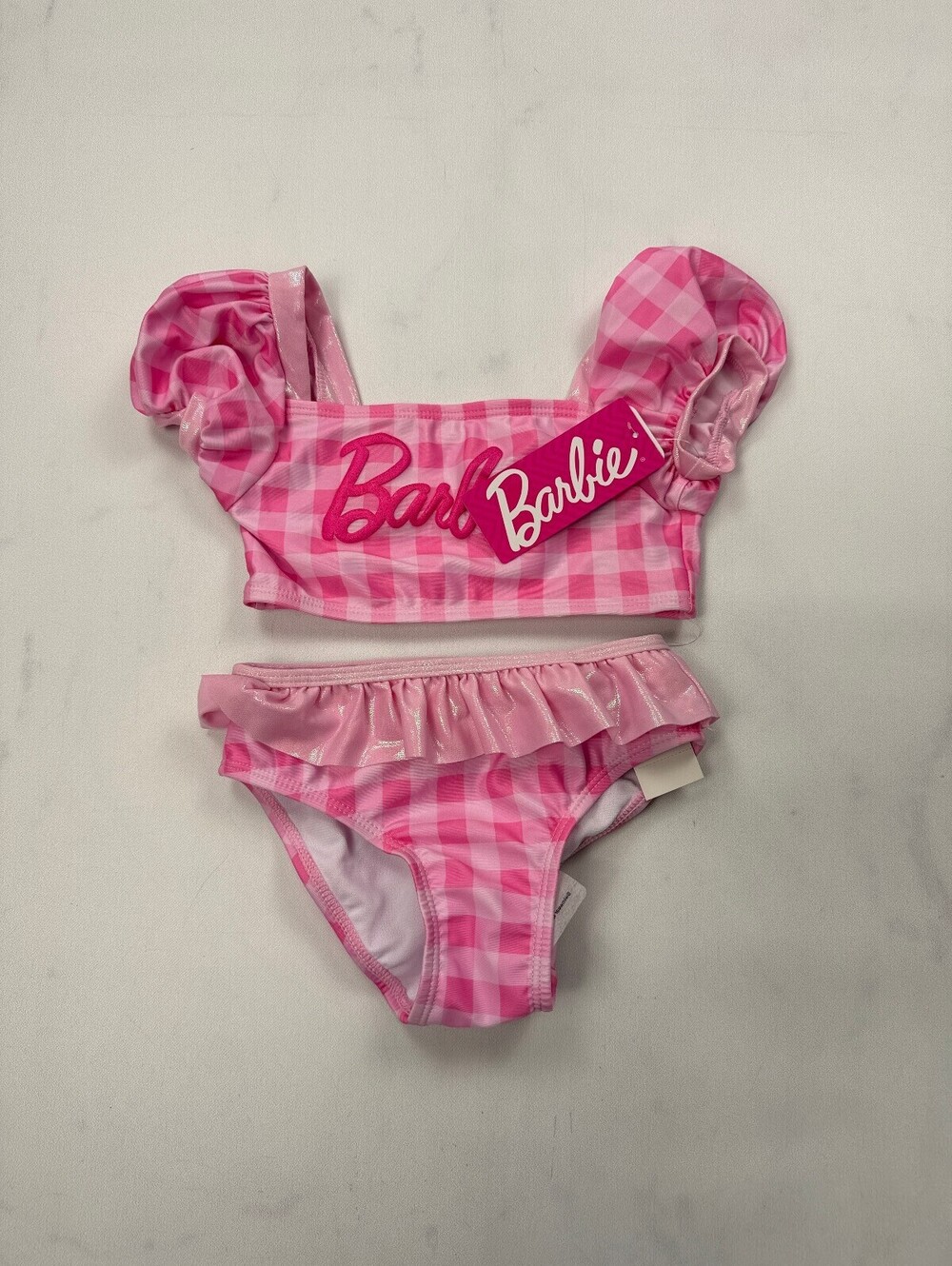 Barbie Printed Swimsuit Pink Modern Romantic - Girls 4T